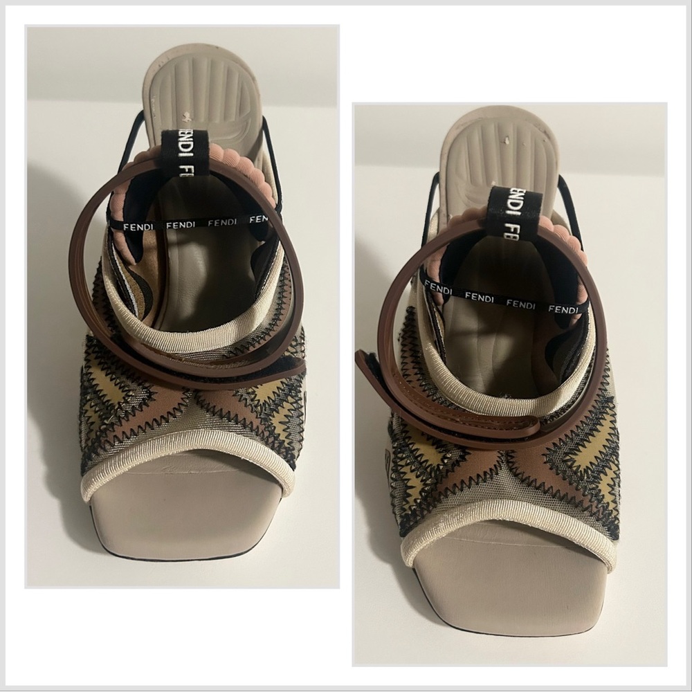 Beautiful Authentic Fendi Neoprene FFreedom Open Toe Sandals. Lightly Worn - Picture 8 of 12